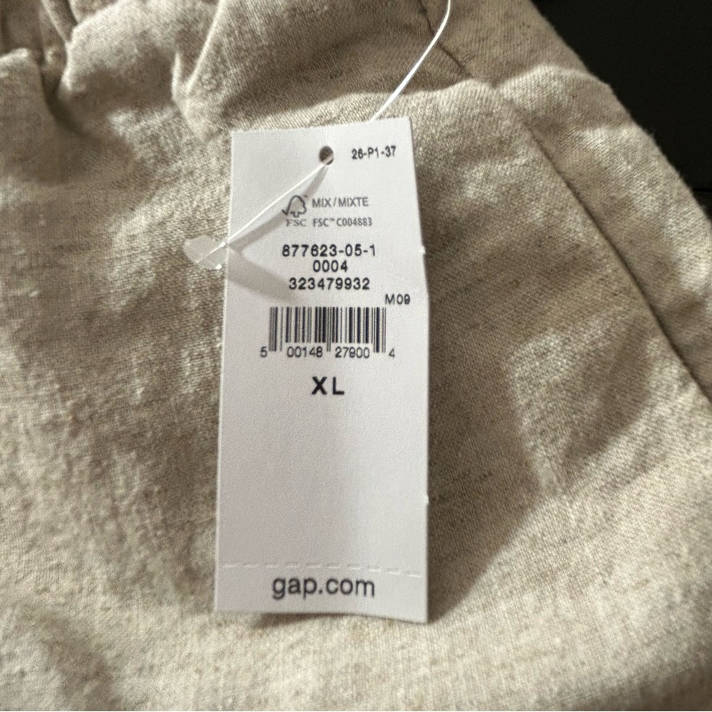 GAP Women's Linen Blend Flax Beige Wide-Leg Drawstring Pants Pockets. NWT. Sz XL - Picture 9 of 10